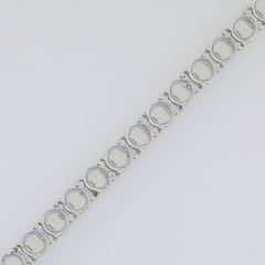 Sterling Silver Semi Mount Tennis Bracelet Setting with round 3x3mm gemstone placeholders.