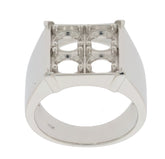 Men's sterling silver semi mount ring setting for 5x5mm round stones, elegant multi-stone style.