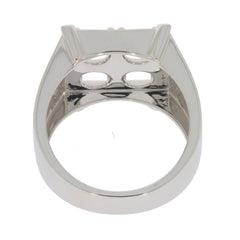 Men's sterling silver semi mount ring setting with round 5x5mm stone placements, ideal for multi stone designs.