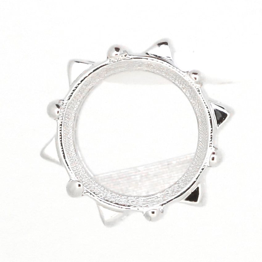 Sterling Silver Semi Mount Pendant Setting with decorative edges for 10x10mm round gemstone, made to order.