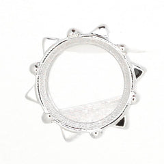 Sterling Silver Semi Mount Pendant Setting with decorative edges for 10x10mm round gemstone, made to order.