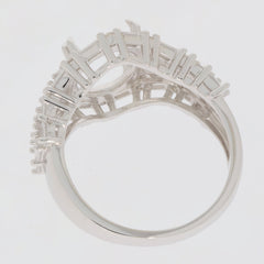 Sterling Silver Semi Mount Ring Setting with Baguette Halo for Oval Gemstone 11x9mm, crafted for custom sizes.