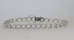 Sterling Silver Semi Mount Tennis Bracelet Setting with round gemstone placeholders, versatile and custom-made.