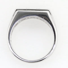 Men's sterling silver semi mount ring setting, round 4x4, three stone style for custom gemstone placement.