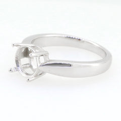Sterling Silver semi mount ring setting for 8x8mm round stone, simple solitaire design, custom made to order.