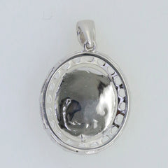 Sterling Silver Semi Mount Pendant Setting Oval, ideal for White Topaz gemstone, custom made to order design.