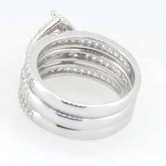 Sterling silver semi mount ring setting with Moissanite accents, elegant engagement wedding ring design, size customizable.