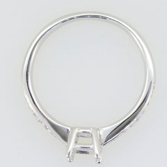 Sterling silver semi mount ring setting for 5x5mm round stone with Moissanite accents, customizable and made to order.