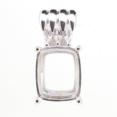 Sterling Silver Semi Mount Pendant Setting for Cushion Cut Gemstone sized 12x10, handmade to order, custom jewelry design.