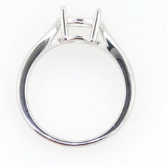 Sterling silver semi mount ring setting with round 8x8mm solitaire design, made to order, customizable sizes.