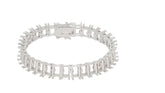 Sterling Silver Semi Mount Tennis Bracelet Setting with stainless steel tongue for durability, designed for custom sizes.