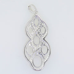 Sterling Silver Semi Mount Pendant Setting with intricate design, suitable for multi-stone gemstones like White Topaz.