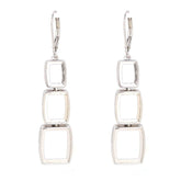 Sterling Silver Semi Mount Dangle Earrings with Cushion Setting, ideal for various cabochon sizes.