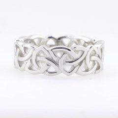 Sterling silver infinity Celtic knot band ring, handcrafted and made to order, perfect for engagement or wedding.