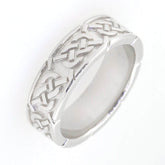 Sterling Silver Infinity Celtic Knot Band Wedding Ring, custom sizes available, elegant design, ready for engagement or marriage.
