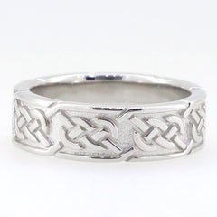Sterling silver infinity Celtic knot band ring designed for engagement or wedding. Custom sizes made to order.