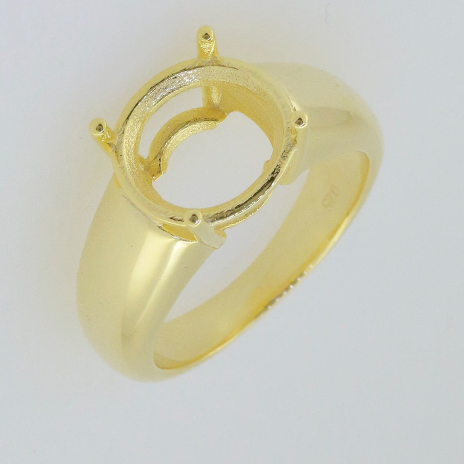 Men's Sterling Silver Semi Mount Ring Setting with Round 11x11mm space for gemstone, made to order for perfect sizing.