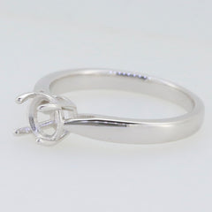 Sterling Silver Semi Mount Ring Setting for 6.5x6.5mm Round Solitaire Gemstone, handmade, customizable size