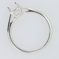 Sterling Silver semi mount ring setting for 6.5x6.5mm round solitaire, make to order design.