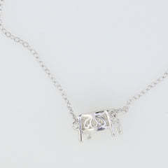 Sterling silver semi mount pendant setting with an 18" chain, ready for customization and made to order.