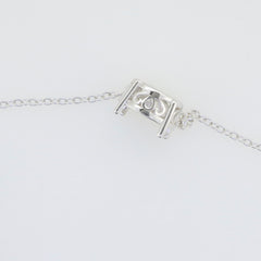 Sterling Silver semi mount pendant setting with intricate design, featuring an 18-inch chain, perfect for custom gemstones.