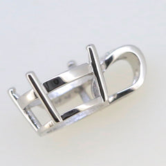 Sterling Silver semi mount pendant setting with round halo for white topaz, made to order with customizable size options.