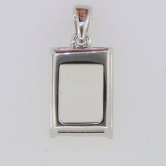 Sterling Silver Semi Mount Pendant Setting designed for 14x10mm Emerald gemstone, customizable and made to order.