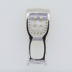 Sterling Silver Semi Mount Pendant Setting for Cushion Gemstones 9x7mm, featuring White Topaz, made to order