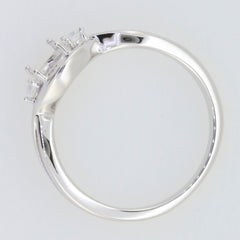 Sterling silver semi mount ring setting with oval white topaz, featuring a cross split shank design. Customizable sizes available.