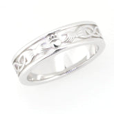 Sterling Silver Claddagh Ring with Celtic Knot design, handcrafted and made to order, perfect for special occasions.