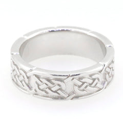 Sterling silver infinity Celtic knot band ring, custom made to order for engagement and wedding.