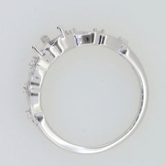 Sterling Silver Semi Mount Ring Setting with heart design, 5x5mm, designed for Moissanite engagement gemstones.