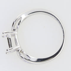 Sterling Silver Semi Mount Ring Setting with Cushion CU 8x8 Cross Shank, customizable and made to order.