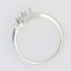Sterling silver semi mount ring setting with three stone bypass design, perfect for custom jewelry creation.