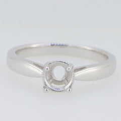 Sterling Silver Semi Mount Ring Setting, Round 6.5x6.5mm, ready for a solitaire gemstone, hand-crafted and made to order.