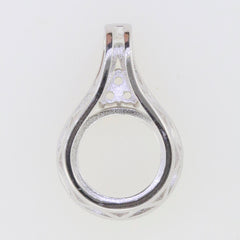 Sterling Silver Semi Mount Pendant Setting for Round Gemstone with Halo White Topaz accents.