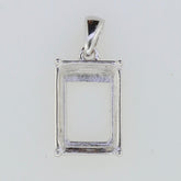 Sterling Silver Semi Mount Pendant Setting ready for an emerald 14x10mm gemstone, crafted to order.