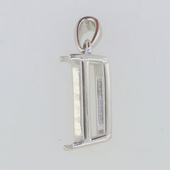 Sterling Silver Semi Mount Pendant Setting for Emerald, customizable size, made to order.