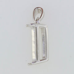 Sterling silver semi mount pendant setting for emerald stone, customizable to various sizes, handmade to order.