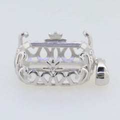 Sterling Silver Semi Mount Pendant Setting in Art Nouveau Style with intricate details and design for Emerald.