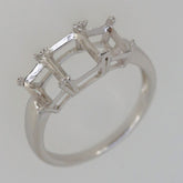 Sterling silver semi mount ring setting for 8x6mm and 7x5mm stones, customizable and made to order.