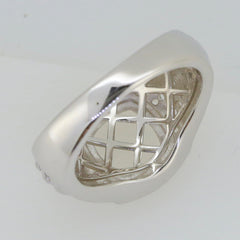Men's sterling silver semi mount ring setting, showcasing interior grid design for moissanite gem, custom made.