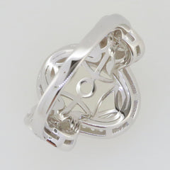 Sterling Silver semi mount ring setting with intricate design for 12x10mm oval gemstone, ideal for custom halo ring.