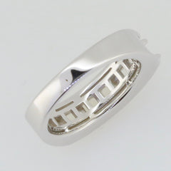 Sterling Silver Semi Mount Ring Setting for Square Emerald 4x4mm, Multi Stone Band with sleek design.
