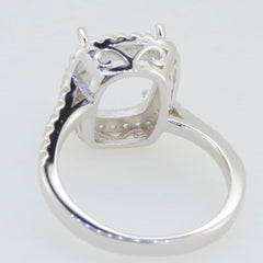 Sterling Silver semi mount ring setting design showcasing detailed craftsmanship and delicate filigree.
