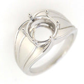 Men's Sterling Silver Semi Mount Ring Setting with round gemstone holder for 10x10mm stone.