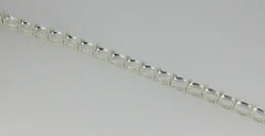Sterling silver semi mount tennis bracelet setting with oval links and stainless steel clasp, ready for custom sizing.