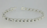 Sterling Silver Semi Mount Tennis Bracelet Setting with Oval 7x5mm Clasp, designed for customization.