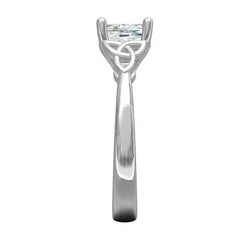 Sterling Silver Semi Mount Ring Setting featuring a round stone and Celtic Knot design with a cross shank.