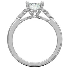 Sterling silver semi mount ring setting with round cross shank and Celtic knot design, ready for custom stone placement.